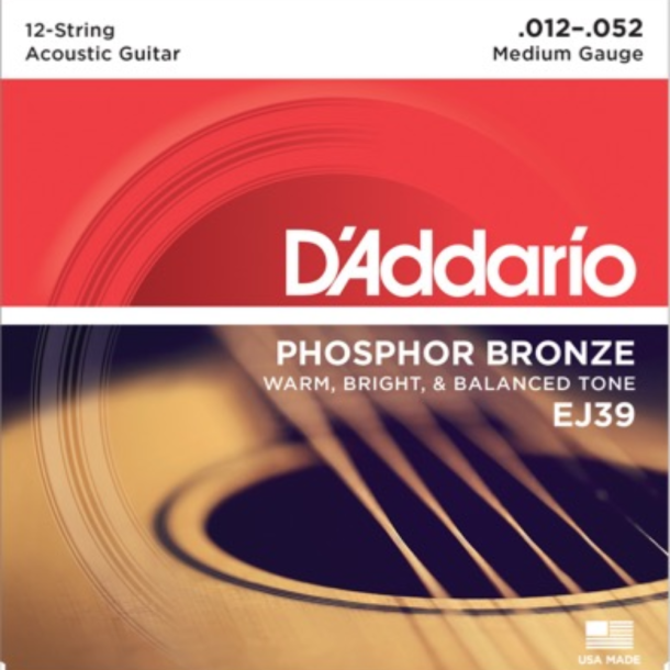 DAddario Western Guitar strenge (12-strengs st) . EJ39 012-052