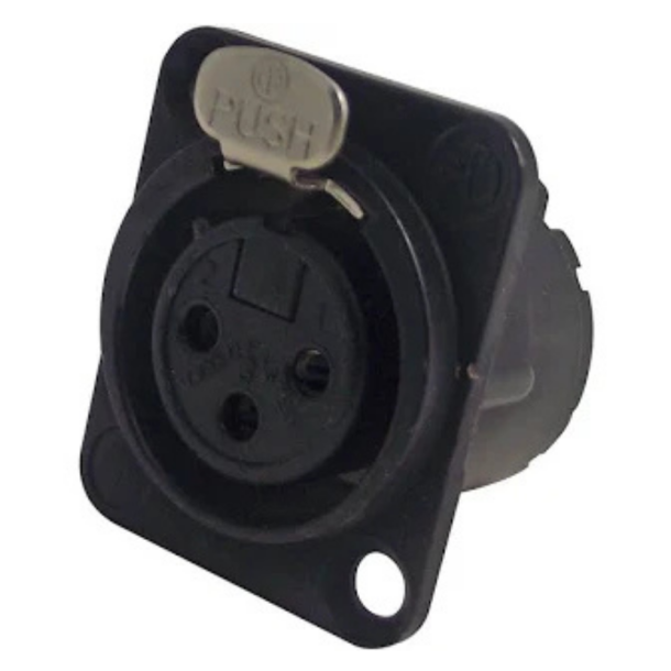 Neutrik NC3FD-LX-BAG Hun stik Chassis sort