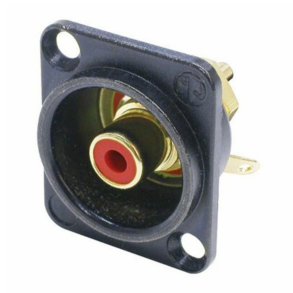 Neutrik Phono R�d Chassis stik NF2DB2