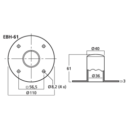 Monacor EBH61 Flange til stativ