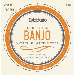 Daddario EJ61 Banjo strenge til 5 strenget. 010-23-010